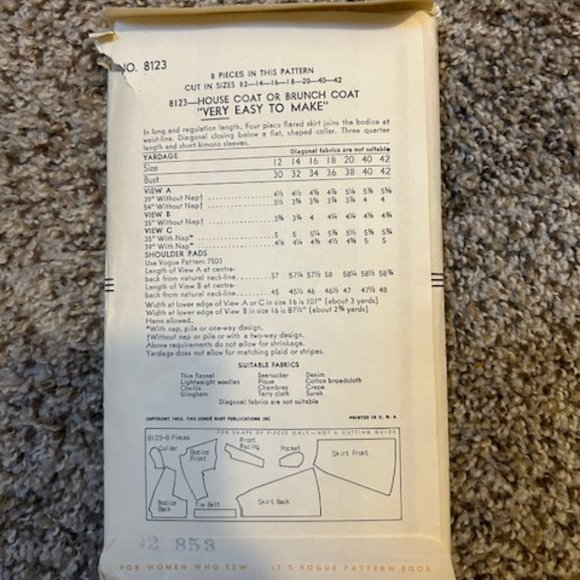 Vintage Sewing Patterns- Butterick & Vogue dresses- Lot of 2 - Picture 4 of 10